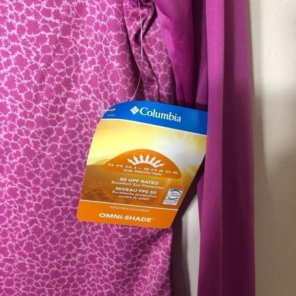 Columbia Whispering Lakes Long Sleeve Shirt NWT Small Purple - Picture 3 of 8